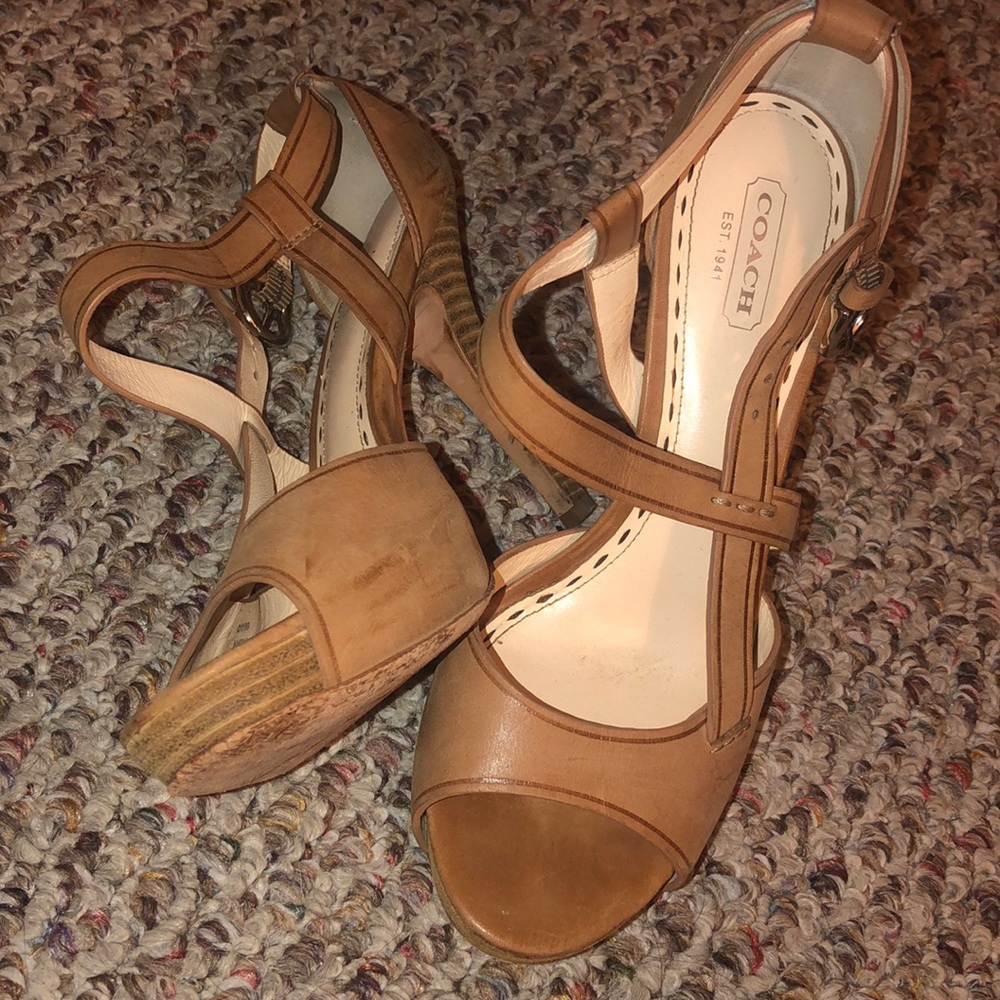 Coach open toe stiletto